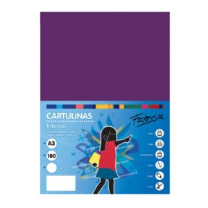 fabrisa pack de 25 cartulinas 180 g/m² tamaño a3 color morado