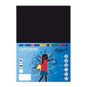 fabrisa pack de 25 cartulinas 180 g/m² tamaño a3 color negro