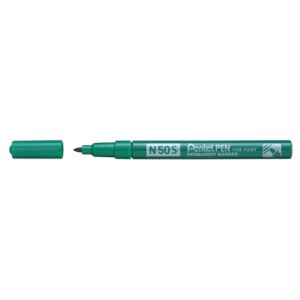 pentel pen n50s rotulador permanente punta fina 3.18mm resistente a agua y luz color verde