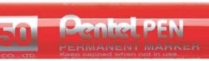 pentel pen n50 rotulador permanente punta de 4.3mm resistente a agua y luz color rojo