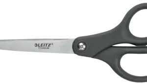 leitz tijeras de acero inoxidable 20.5cm revestimiento de titanio agarre ergonomico color gris
