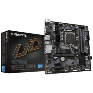 gigabyte b760m ds3h placa base intel lga1700 4x ddr4 m.2, sata, pcie4.0, hdmi, displayport, usb 3.2, usb c microatx