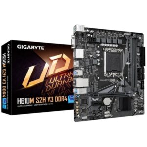 gigabyte h610m s2h v3 placa base intel1700 2x ddr4 m.2, sata, pcie4.0 hdmi, displayport, vga, rj 45, usb 3.2 microatx