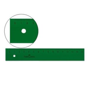 faber castell regla tecnica recta 15cm color verde transparente
