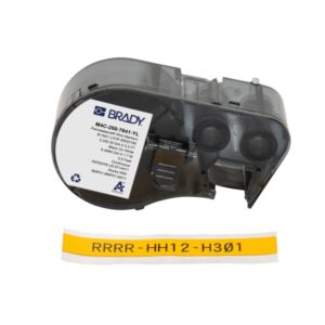 brady m4c 250 7641 yl cinta termorretractil de etiquetas texto negro sobre fondo amarillo ancho 11.15mm x largo 1.68m