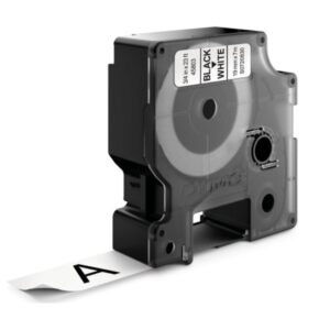 dymo d1 45803 cinta de etiquetas original para rotuladora texto negro sobre fondo blanco ancho 19mm x largo 7m