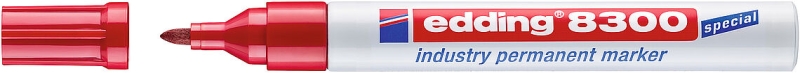 edding 8300 rotulador permanente industrial punta redonda 1.5 3mm tinta resistente al desgaste, roce y luz color rojo