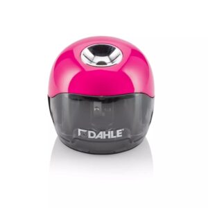 dahle 250 afilalapices electrico para lapices de Ø 8mm gran deposito transparente alimentacion con pilas aa color rosa