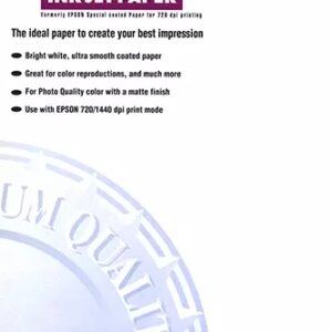 epson photo quality ink jet pack de 100 hojas de papel fotografico a3 especial ink jet 102g/m² acabado mate color blanco