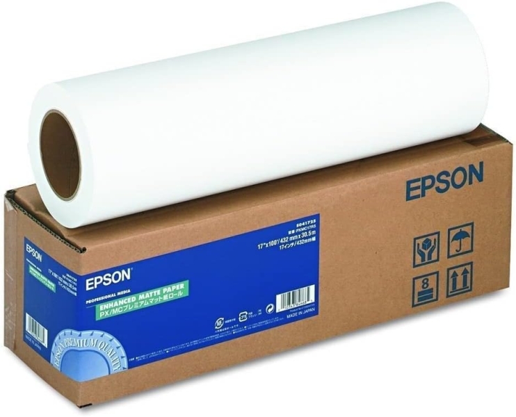 epson enhanced matte bobina de papel mate para plotter 189gr 17" 432mm x 30.5m