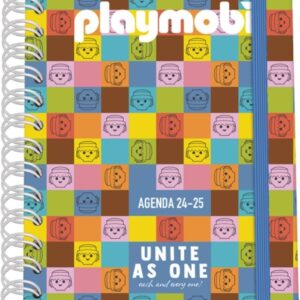 dohe playmobil unite as one agenda escolar 25/26 espiral wire’o a5 semana vista papel 80g/m2 4 hojas de pegatinas cubierta de carton plastificado cierre con goma elastica