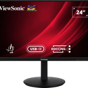 viewsonic vg2409u 2 monitor led 24" ips full hd 1080p hdr respuesta 4ms altavoces 5w 16:9 ajustable en altura, giratorio e inclinable hdmi, audio, usb, rj45 angulo de vision 178º vesa 100x100mm