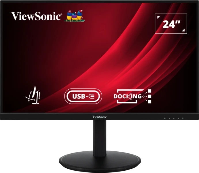 viewsonic vg2409u 2 monitor led 24" ips full hd 1080p hdr respuesta 4ms altavoces 5w 16:9 ajustable en altura, giratorio e inclinable hdmi, audio, usb, rj45 angulo de vision 178º vesa 100x100mm