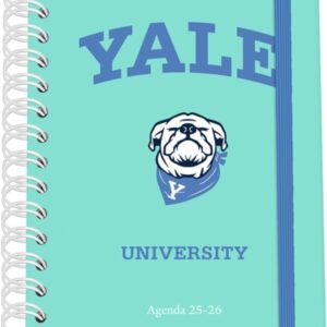 dohe yale dog agenda escolar 25/26 espiral wire’o a5 semana vista papel 80g/m2 4 hojas de pegatinas cubierta de carton plastificado cierre con goma elastica