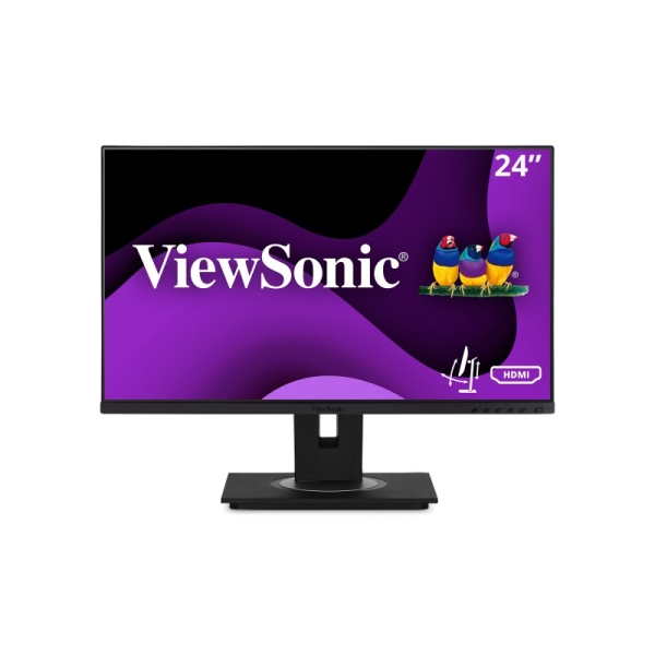 viewsonic vg2448a 2 monitor led 24" ips fhd respuesta 5ms altavoces 4w 16:9 ajustable en altura, giratorio e inclinable hdmi, displayport, audio, usb angulo de vision 178º vesa 100x100mm