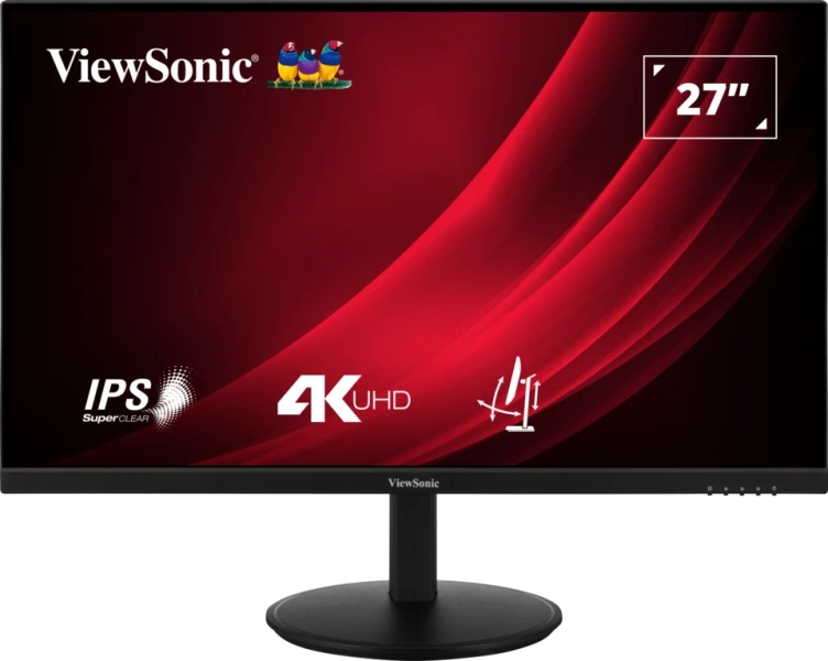 viewsonic vg2708 4k monitor led 27" ips uhd 4k hdr respuesta 4ms 16:9 ajustable de inclinacion hdmi, displayport, audio angulo de vision 178º vesa 100x100mm