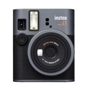 fujifilm instax mini 41 camara instantanea tamaño de imagen 62x46mm flash auto exposicion automatica mini espejo para selfies modo primer plano color negro