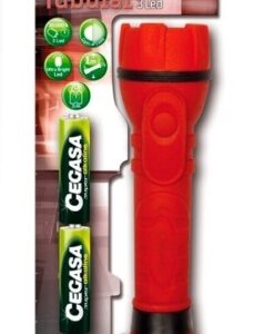 cegasa profesional linterna de 3 led cuerpo de goma antideslizante resistente a golpes y humedad funciona con 2 pilas lr6 (incluidas)