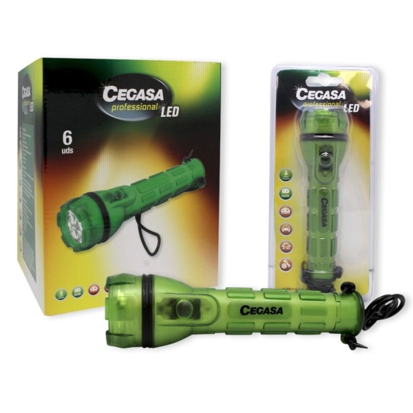 cegasa profesional linterna de 3 led resistente a golpes y agua ip44 funciona con 2 pilas aa lr6 (no incluidas)