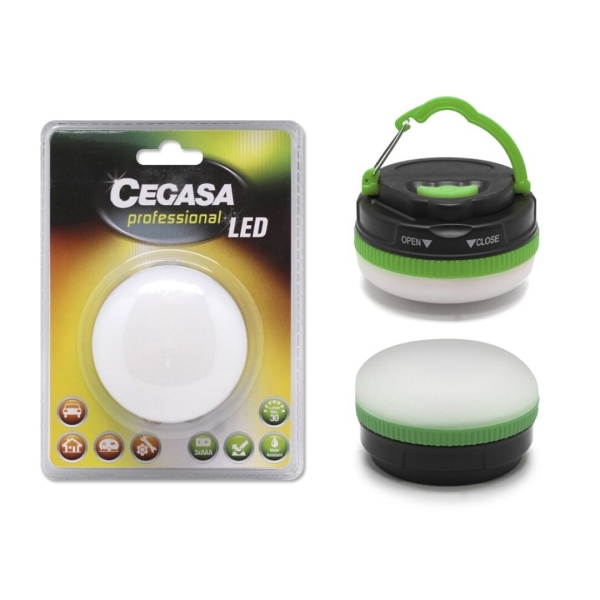 cegasa profesional linterna de 5 led 30lm gancho para colgar 5 modos de iluminacion resistente a golpes y agua ip44 funciona con 3 pilas aaa (no incluidas)