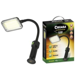 cegasa profesional linterna flexible led hasta 1000lm autonomia hasta 4h bateria recargable 2000mah usb c color negro