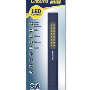 jupiter linterna de trabajo de barra multiled 100lm con iman resistencia ip44 funciona con 4 pilas aaa (no incluidas) color azul