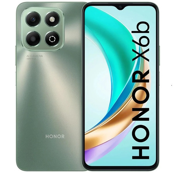 honor x6b smartphone pantalla 6.56" 4+4gb 128gb camara principal 50mp bateria 5200mah admite carga de 35w color verde