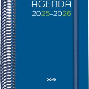 dohe logic agenda escolar 25/26 espiral a6 dia pagina papel 70g/m2 4 hojas de pegatinas cubierta de carton plastificado cierre con goma elastica