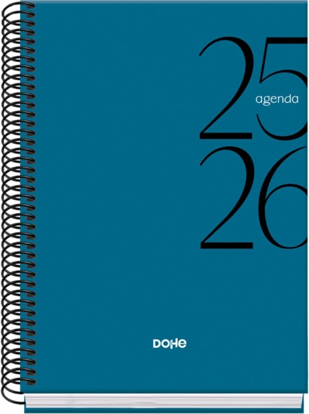 dohe system agenda escolar 25/26 espiral a5 semana vista papel 70g/m2 cubierta de carton plastificado color azul