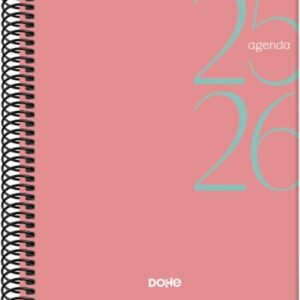 dohe system agenda escolar 25/26 espiral a5 semana vista papel 70g/m2 cubierta de carton plastificado color rosa