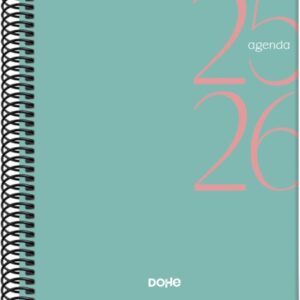 dohe system agenda escolar 25/26 espiral a5 semana vista papel 70g/m2 cubierta de carton plastificado color verde