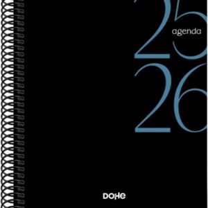dohe system agenda escolar 25/26 espiral a5 semana vista papel 70g/m2 cubierta de carton plastificado color negro