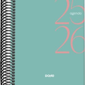 dohe system agenda escolar 25/26 espiral a6 dia pagina papel 70g/m2 cubierta de carton plastificado color verde