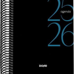 dohe system agenda escolar 25/26 espiral a6 dia pagina papel 70g/m2 cubierta de carton plastificado color negro