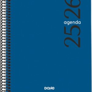 dohe esencial agenda escolar 25/26 espiral a5 semana vista papel 70g/m2 cubierta en polipropileno color azul