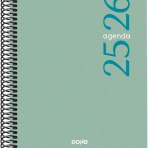dohe esencial agenda escolar 25/26 espiral a5 semana vista papel 70g/m2 cubierta en polipropileno color verde