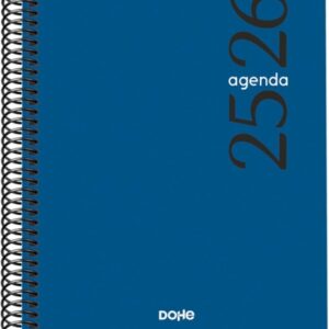 dohe esencial agenda escolar 25/26 espiral a5 dia pagina papel 70g/m2 cubierta en polipropileno color azul
