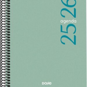 dohe esencial agenda escolar 25/26 espiral a5 dia pagina papel 70g/m2 cubierta en polipropileno color verde