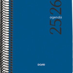dohe esencial agenda escolar 25/26 espiral a6 dia pagina papel 70g/m2 cubierta en polipropileno color azul