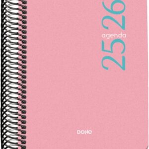 dohe esencial agenda escolar 25/26 espiral a6 dia pagina papel 70g/m2 cubierta en polipropileno color rosa