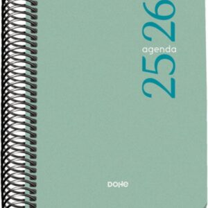 dohe esencial agenda escolar 25/26 espiral a6 dia pagina papel 70g/m2 cubierta en polipropileno color verde