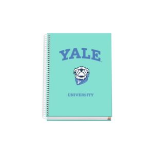 dohe yale dog cuaderno espiral a5 100 hojas cuadricula 5mm tapa dura impresa a todo color y plastificada en brillo bandas de color