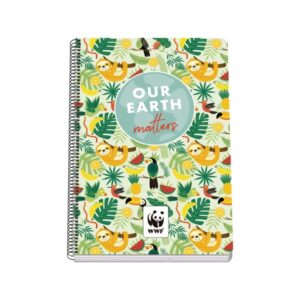 dohe wwf tropic cuaderno espiral folio 80 hojas cuadricula 4mm con margen tapa rigida impresa a todo color y plastificada en brillo guardas impresas