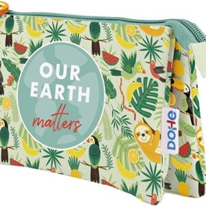 dohe wwf tropic portatodo triple cierre doble con cremallera y tirador de goma