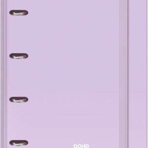 dohe serenity carpeta de 4 anillas mixtas de 35mm recambio 100 hojas cuadricula 5mm formato a4 cierre con goma incluye 4 separadores y sobre de polipropileno color morado