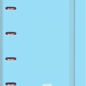 dohe serenity polyfoam carpeta de 4 anillas mixtas de 35mm a4 recambio 100 hojas cuadricula 5mm cubierta de polyfoam 2mm cierre con goma incluye 4 separadores y sobre de polipropileno color azul