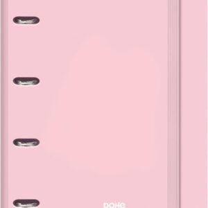dohe serenity polyfoam carpeta de 4 anillas mixtas de 35mm a4 recambio 100 hojas cuadricula 5mm cubierta de polyfoam 2mm cierre con goma incluye 4 separadores y sobre de polipropileno color rosa