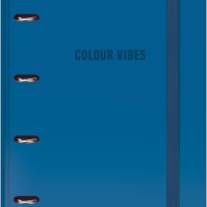 dohe colour vibes carpeta de 4 anillas mixtas de 35mm recambio 100 hojas cuadricula 5mm formato a4 cierre con goma incluye 4 separadores y sobre de polipropileno color azul