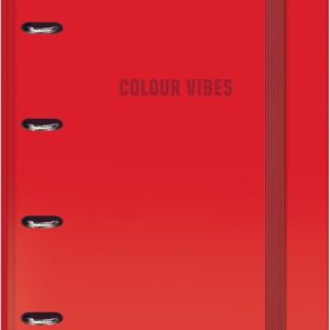 dohe colour vibes carpeta de 4 anillas mixtas de 35mm recambio 100 hojas cuadricula 5mm formato a4 cierre con goma incluye 4 separadores y sobre de polipropileno color rojo