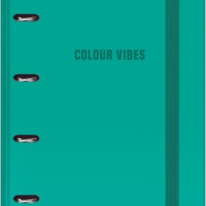 dohe colour vibes carpeta de 4 anillas mixtas de 35mm recambio 100 hojas cuadricula 5mm formato a4 cierre con goma incluye 4 separadores y sobre de polipropileno color verde